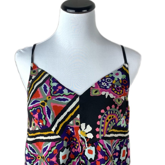 Anthropologie HD in Paris SZ 8 Moonset 100% Silk Asymmetrical Hem Paisley Top - Picture 2 of 10